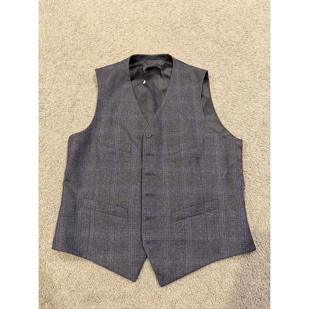 John Varvatos Men's Vest Wool Gray Button Down Men's Size 48